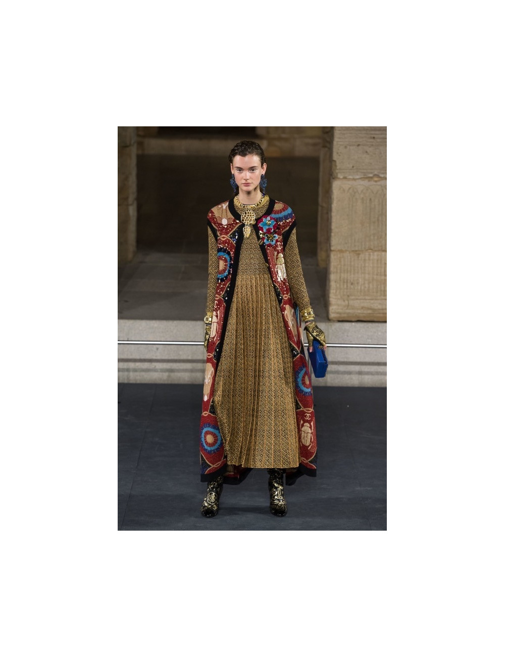 Long gilet CHANEL cachemire Paris-NEW YORK 