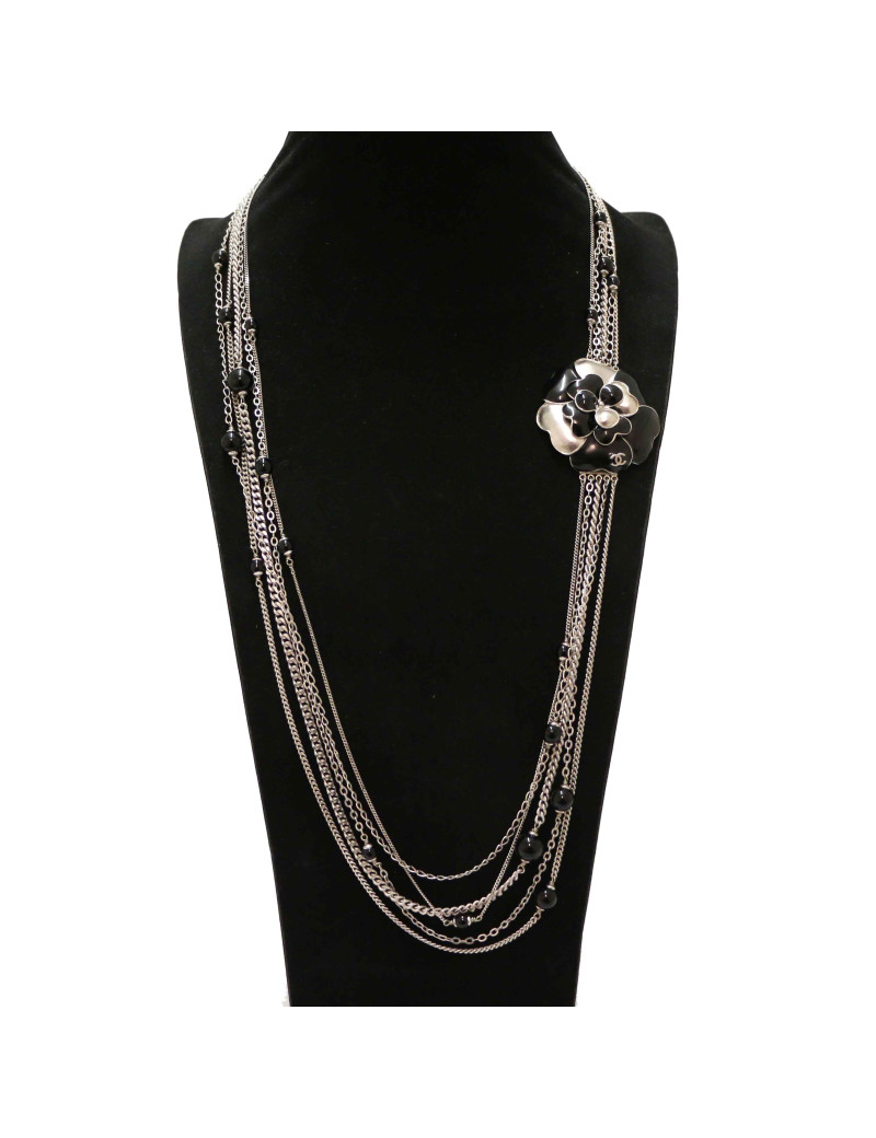 Sautoir Camélia CHANEL argent 