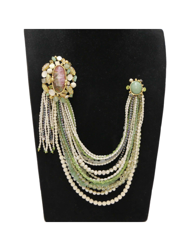 Chatelaine CHANEL broche perles pierres