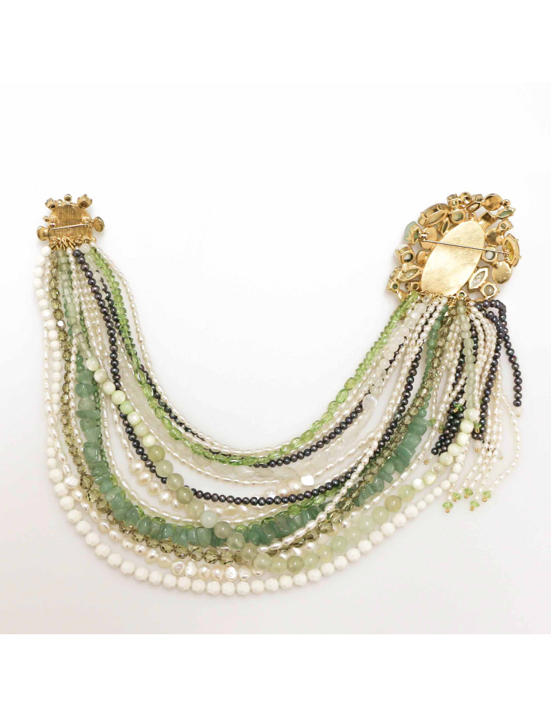 CHANEL pearls and stones chatelaine brooch