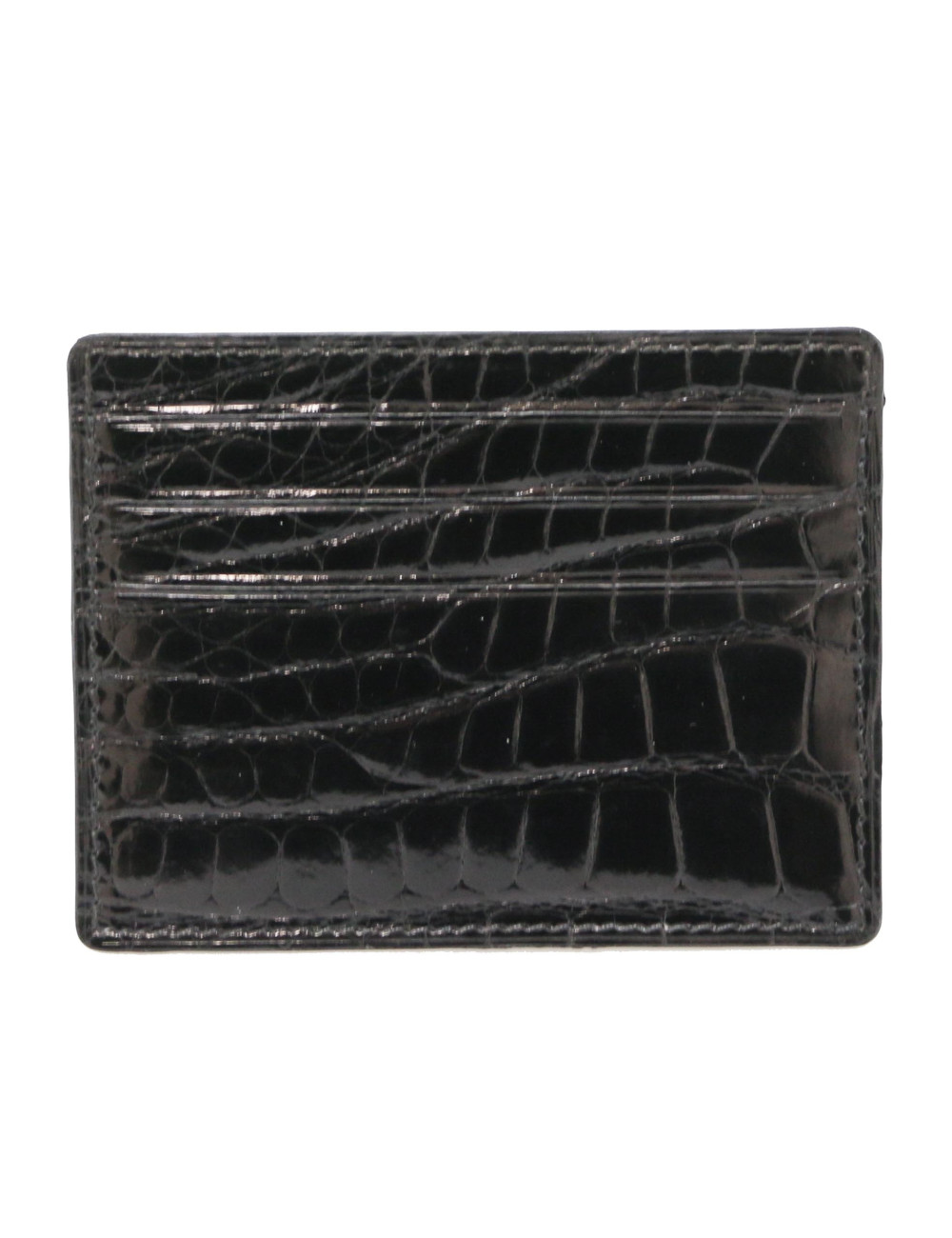 Porte cartes de credit crocodile noir