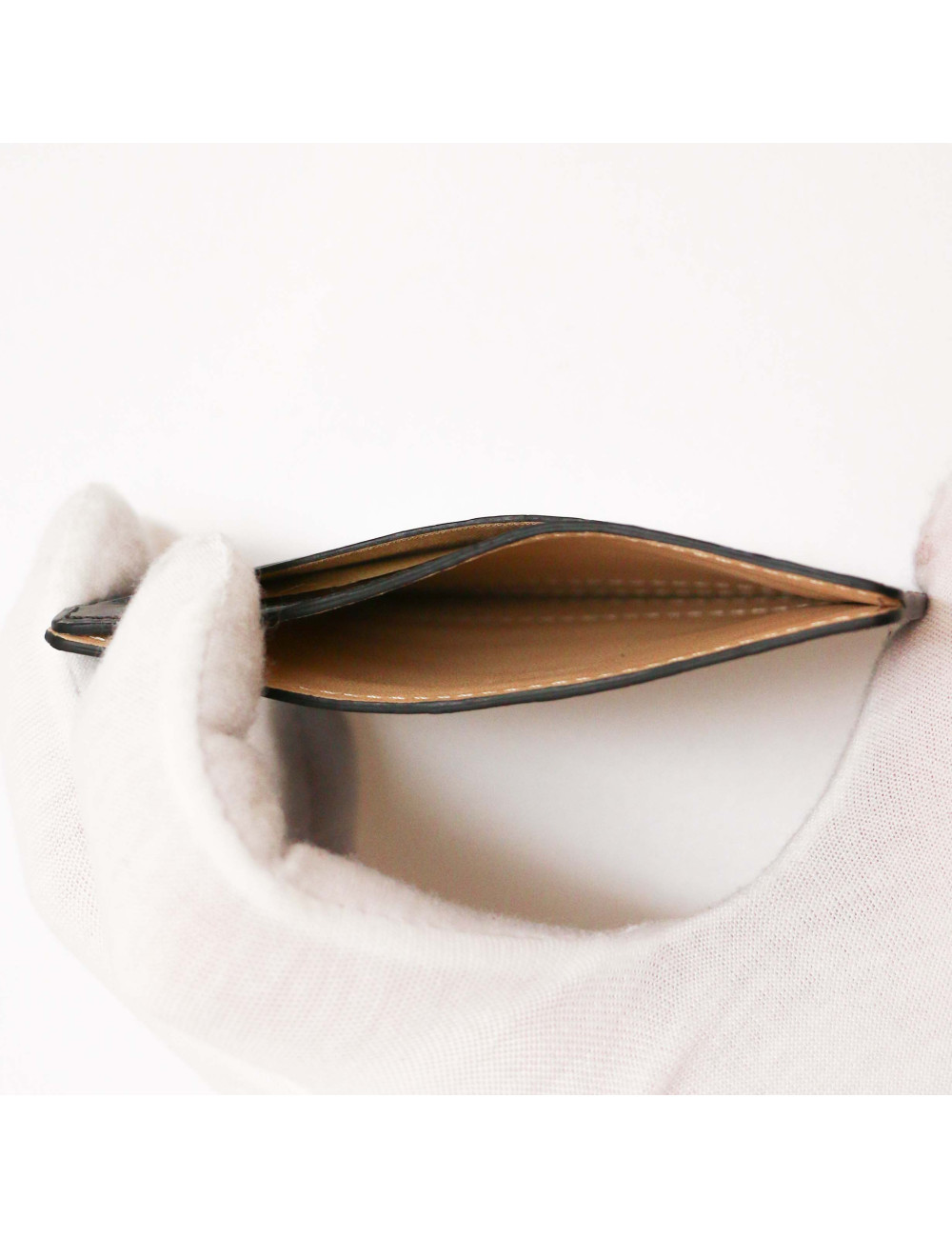 Porte cartes de credit crocodile noir