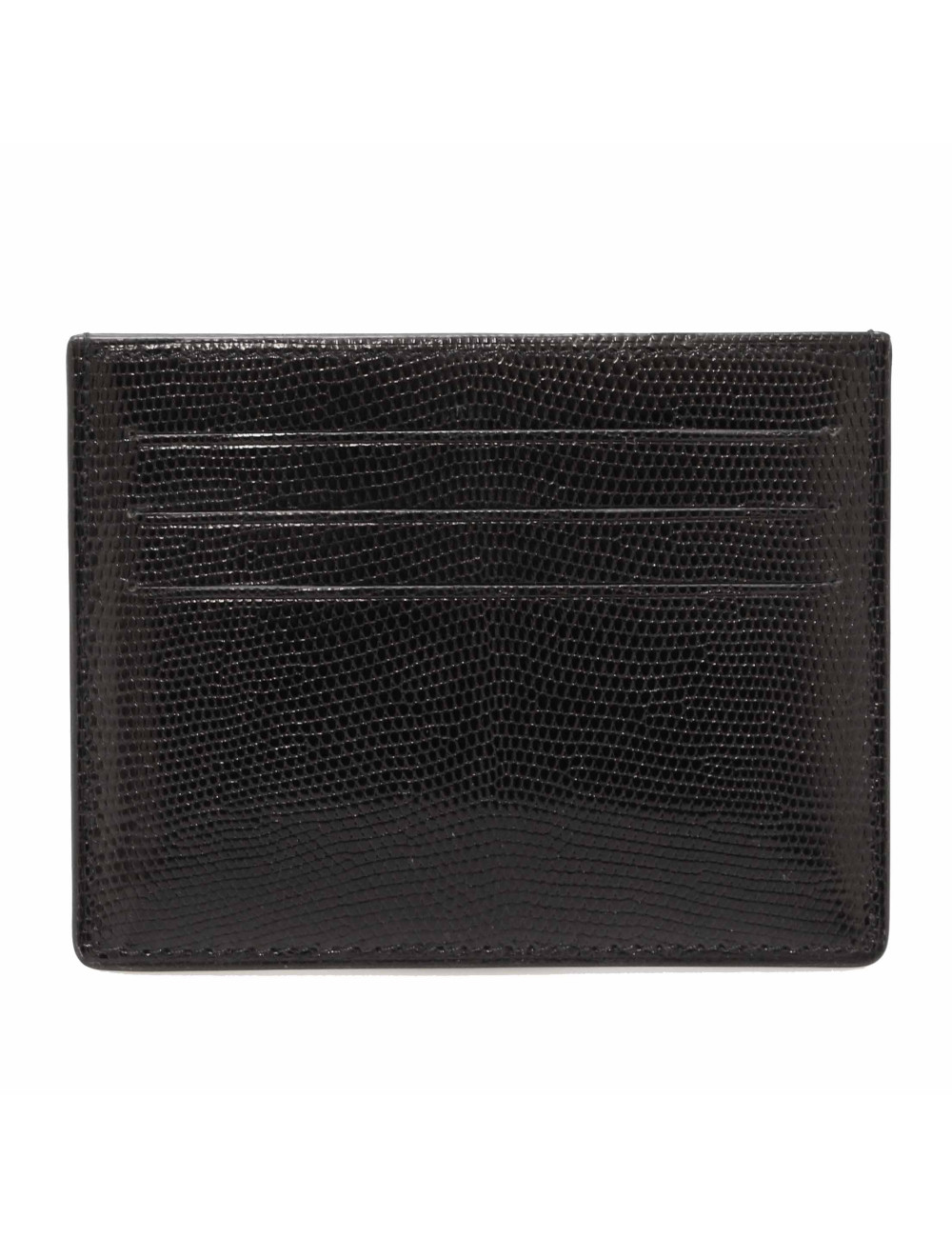 Porte-cartes de credit lezard noir