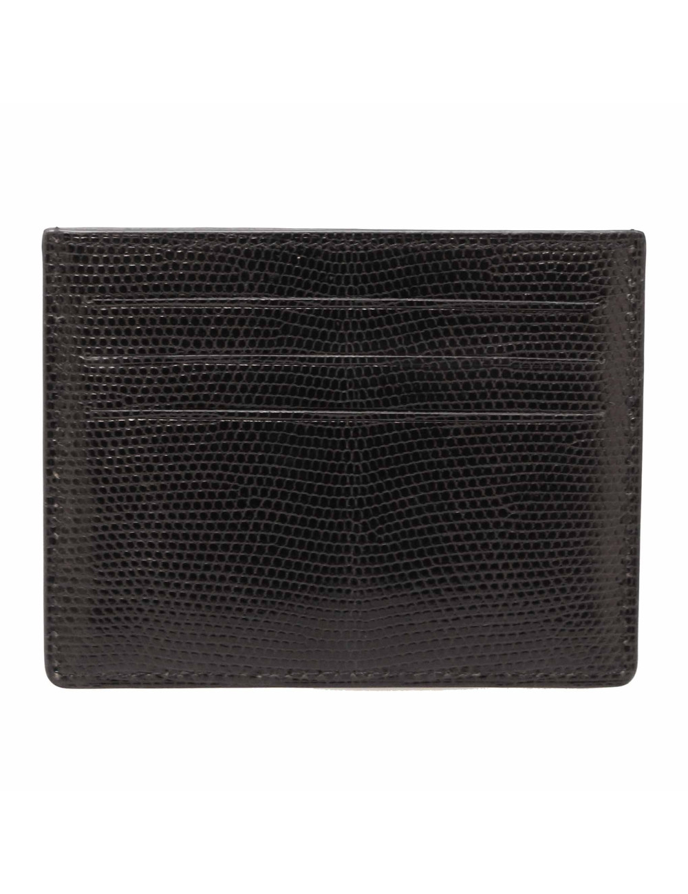 Porte-cartes de credit lezard noir