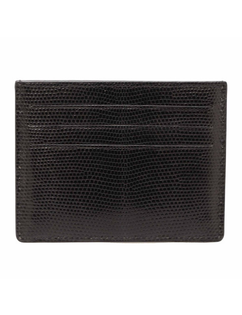Porte-cartes de credit lezard noir
