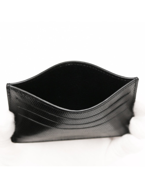 Porte-cartes de credit lezard noir