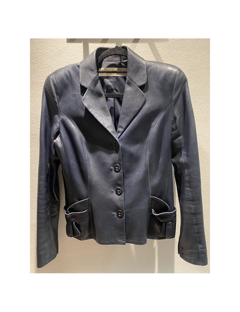 Veste T 42 CHRISTIAN DIOR cuir d'agneau bleu