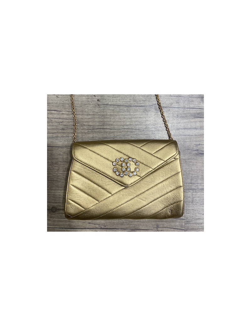 Sac CHANEL dorée du soir