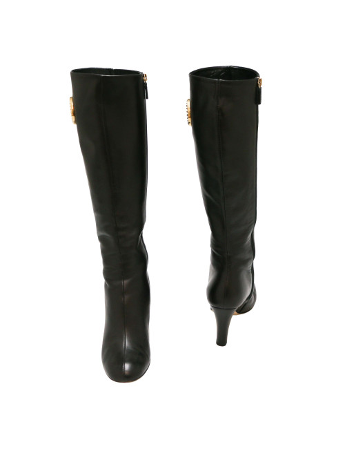 Bottes GUCCI T 36.5 cuir d'agneau souple noir