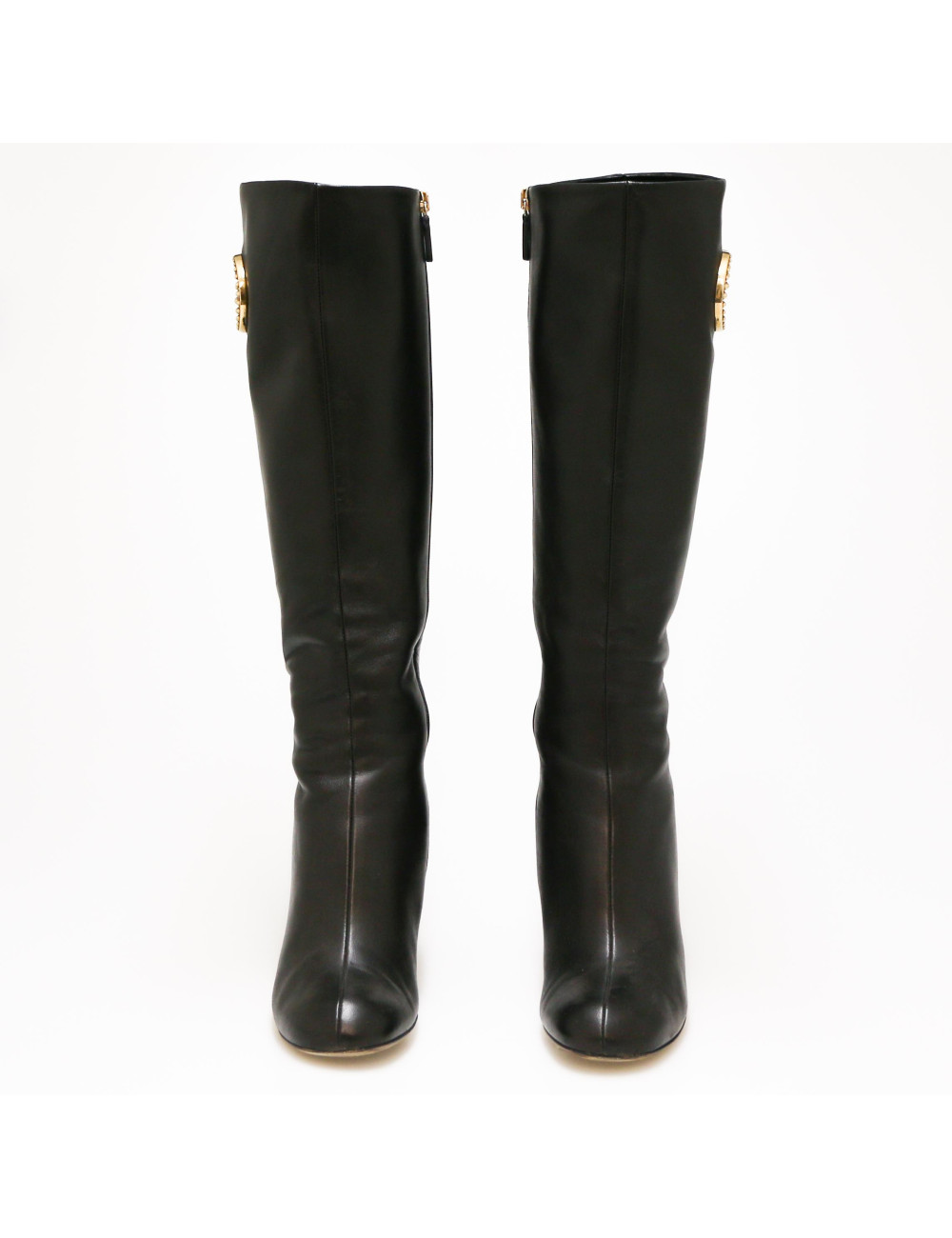 Bottes GUCCI T 36.5 cuir d'agneau souple noir