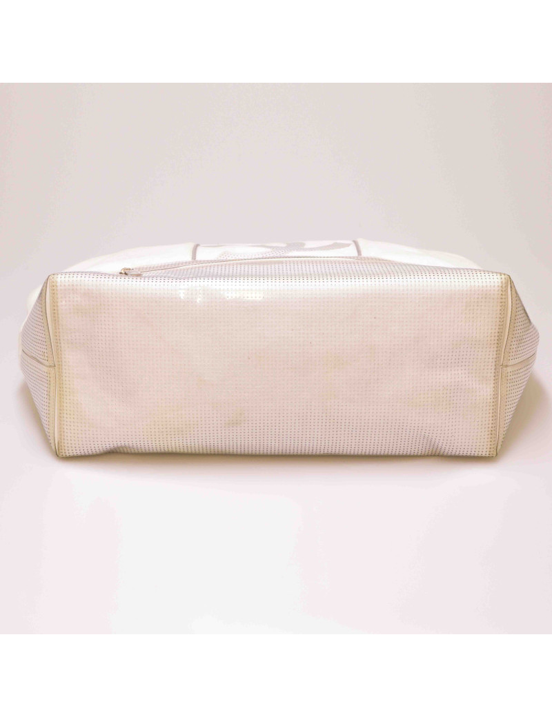 Grand sac de plage CHANEL éponge blanc