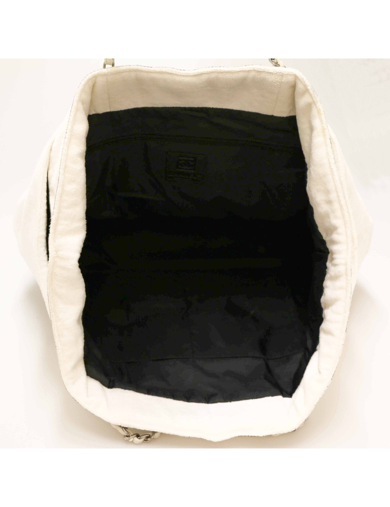 Grand sac de plage CHANEL éponge blanc