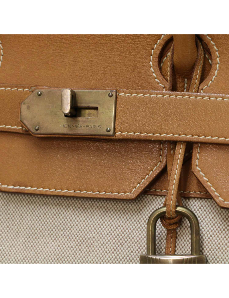 HAC 50 HERMES  toile et cuir