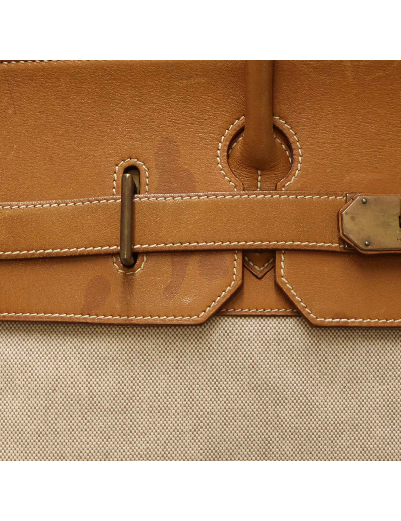 HAC 50 HERMES  toile et cuir