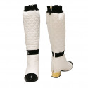 Bottes CHANEL T37 Collector guêtres amovibles blanches