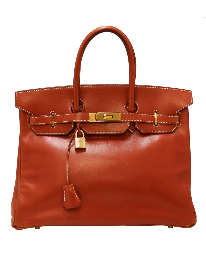 Birkin 35 HERMES cuir lisse brique