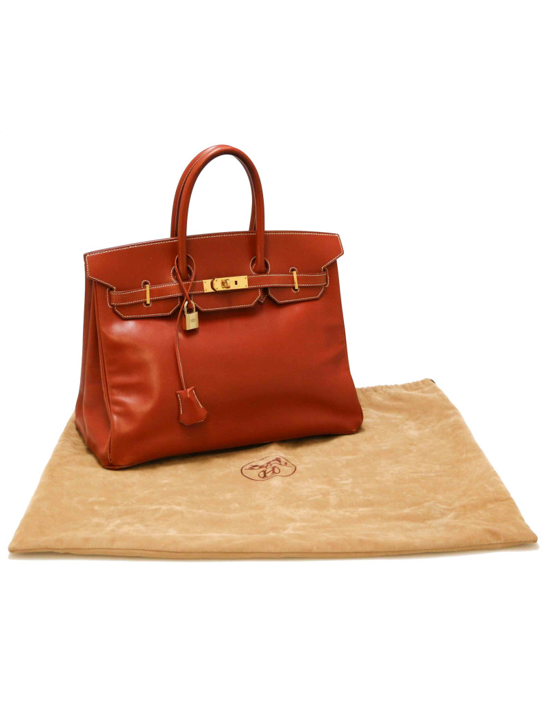 HERMES Birkin 35 Box brick leather