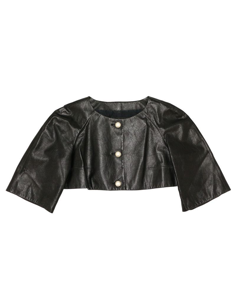 Veste courte T 38 CHANEL cuir noir 