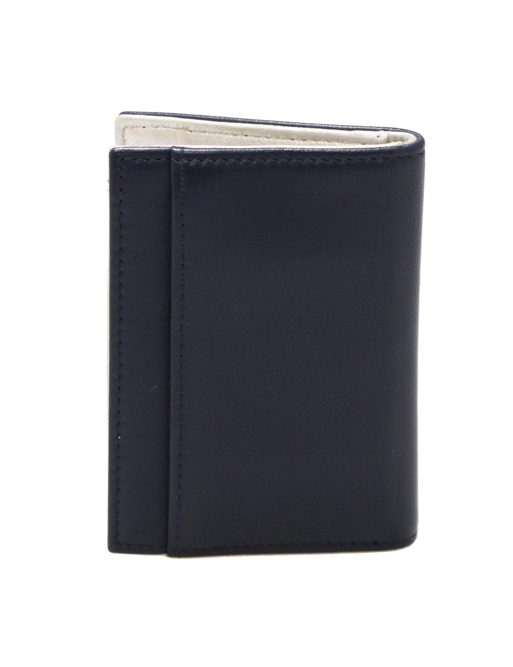 Porte cartes  CHANEL cuir bleu argent