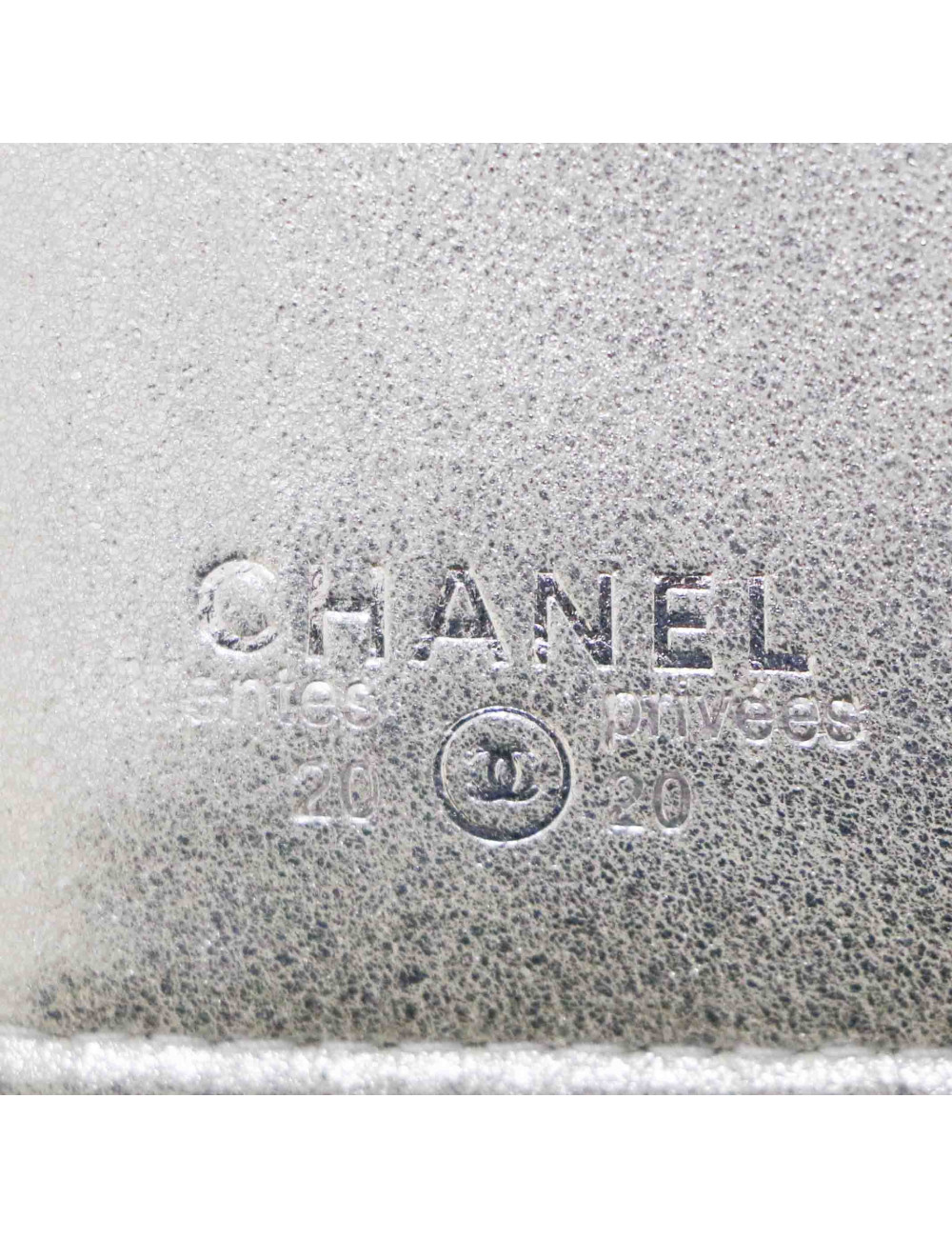 Porte cartes  CHANEL cuir bleu argent
