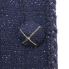 Veste T38 CHANEL tweed bleu fils d'argent