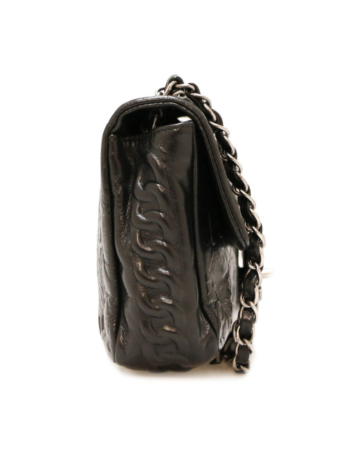 Sac CHANEL cuir embossé noir