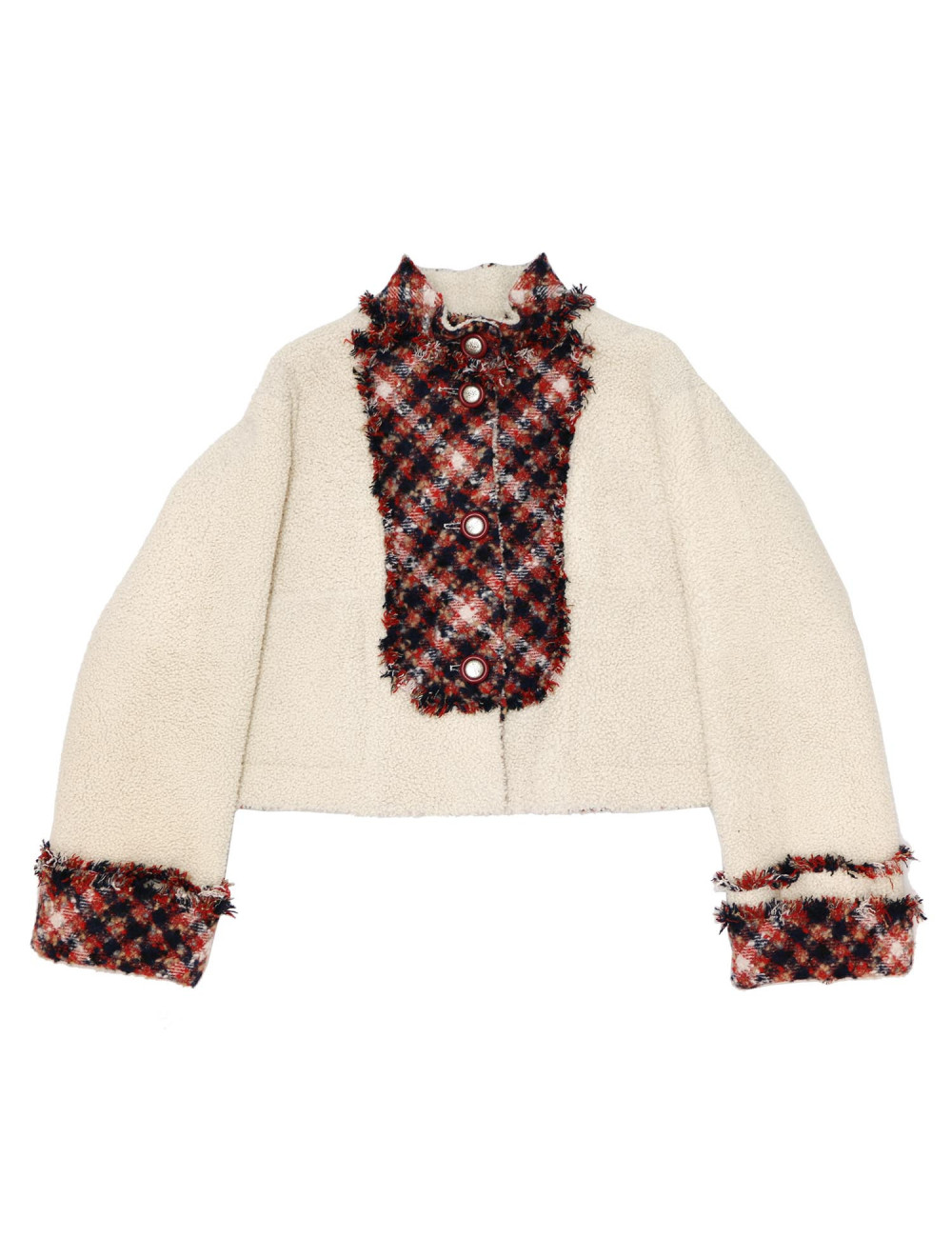 Veste T 38 CHANEL agneau lainée réversible