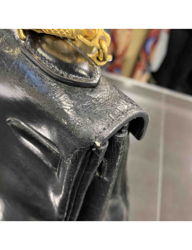 Kelly 32 HERMES box noir Vintage