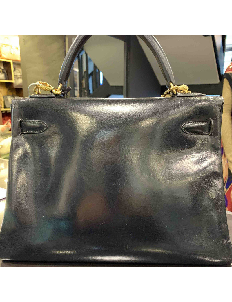 Kelly 32 HERMES box noir Vintage