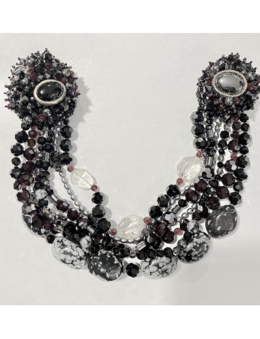 Broche chatelaine CHANEL multirangs pierres 2