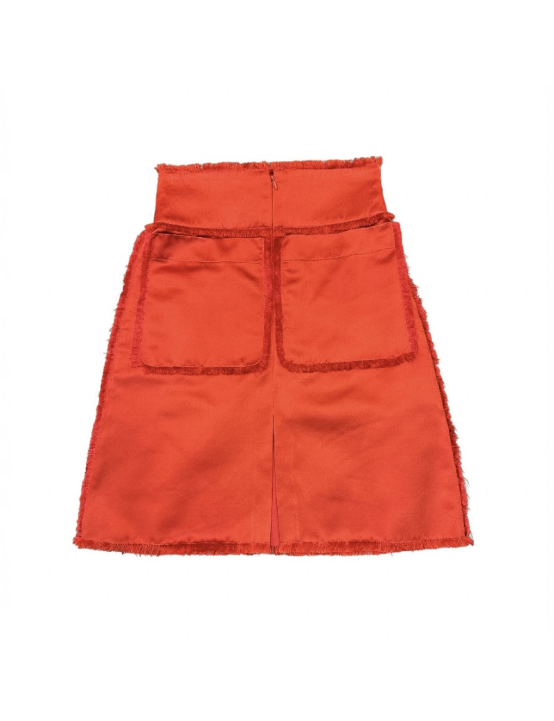 Jupe CHANEL soie rouge T38