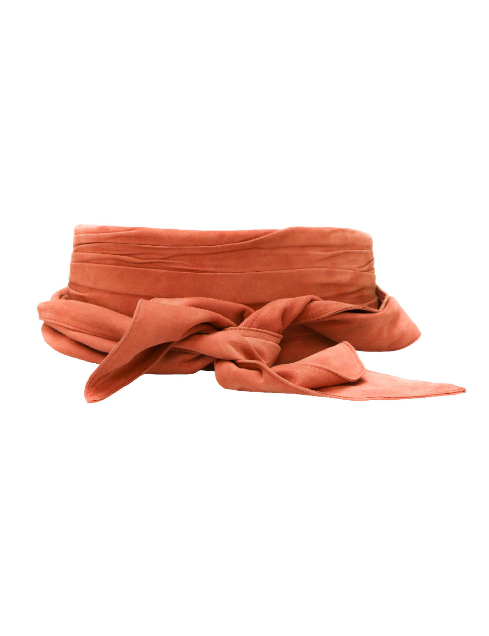 Large ceinture CHANEL veau velours corail