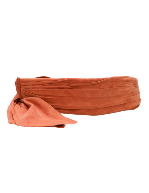 Large ceinture CHANEL veau velours corail