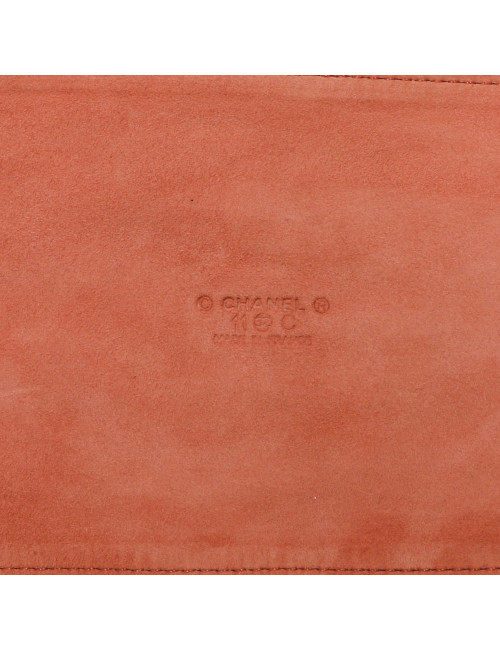 Large ceinture CHANEL veau velours corail