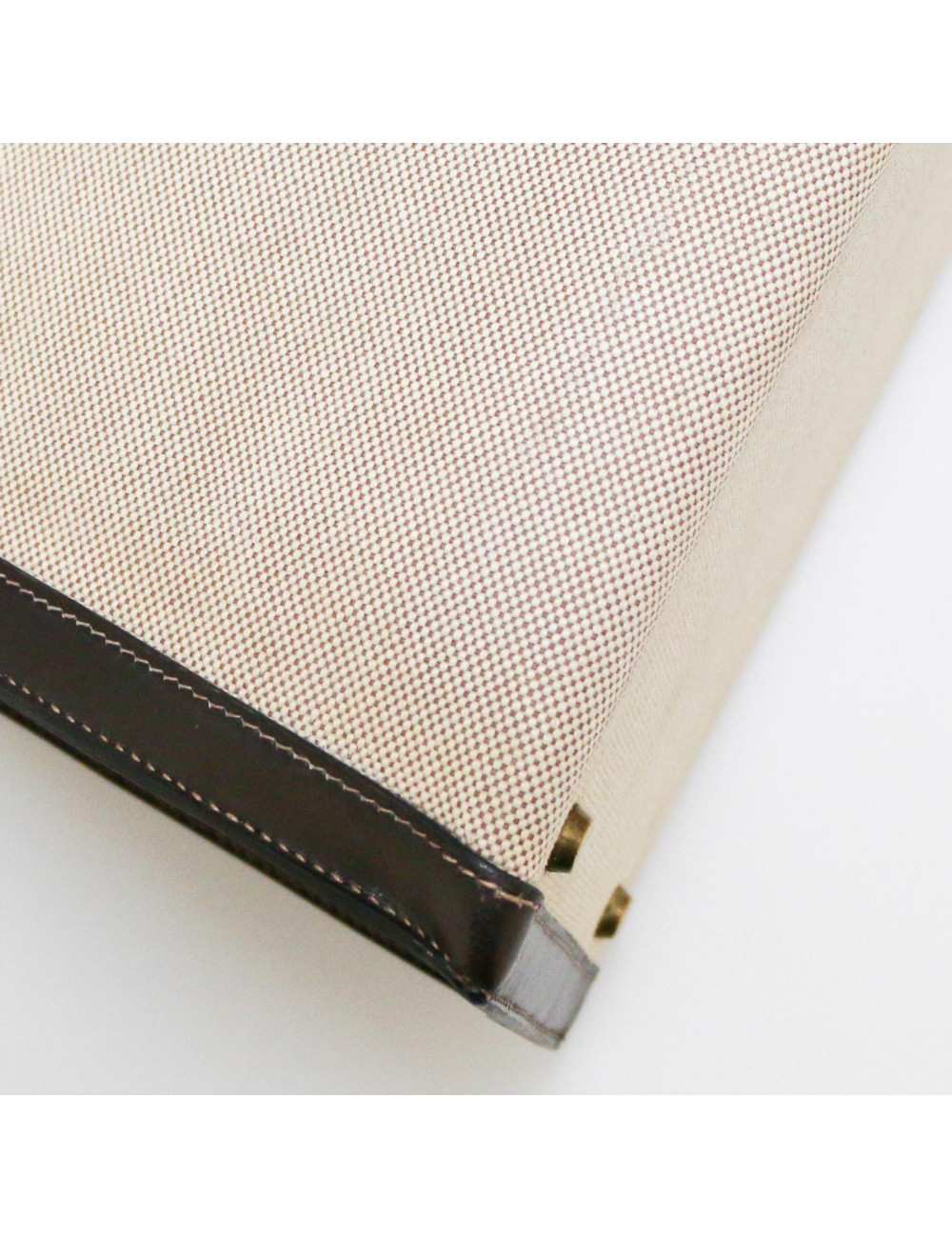 Kelly 35 HERMES toile et cuir marron
