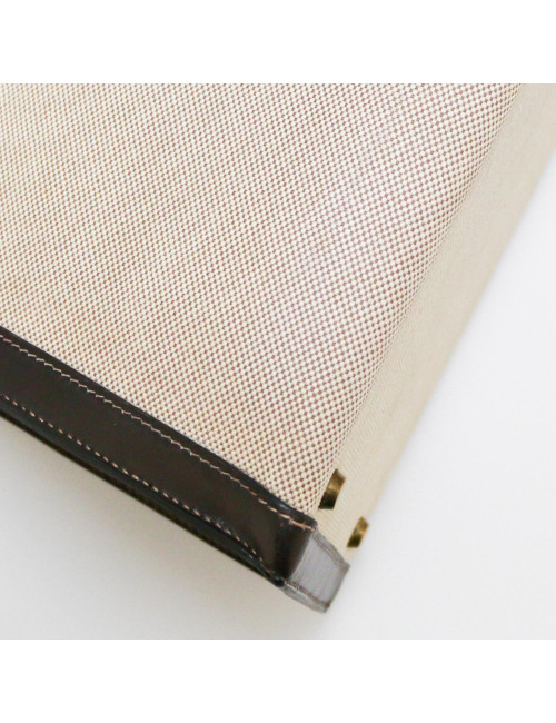 Kelly 35 HERMES toile et cuir marron