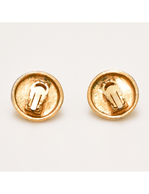 CHANEL vintage gilded clip-on earrings