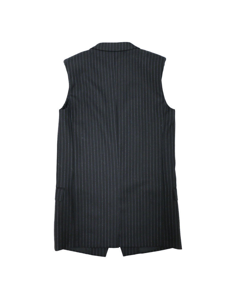Veste sans manche SAINT LAURENT noir rayée blanc