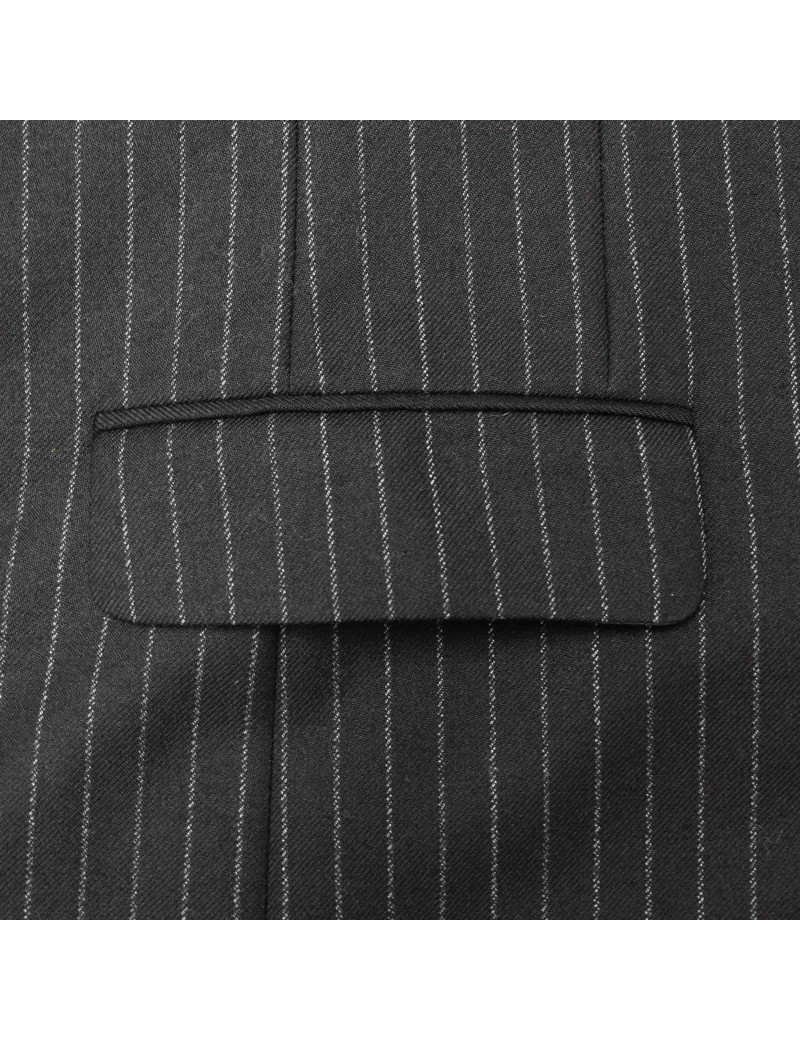 Veste sans manche SAINT LAURENT noir rayée blanc