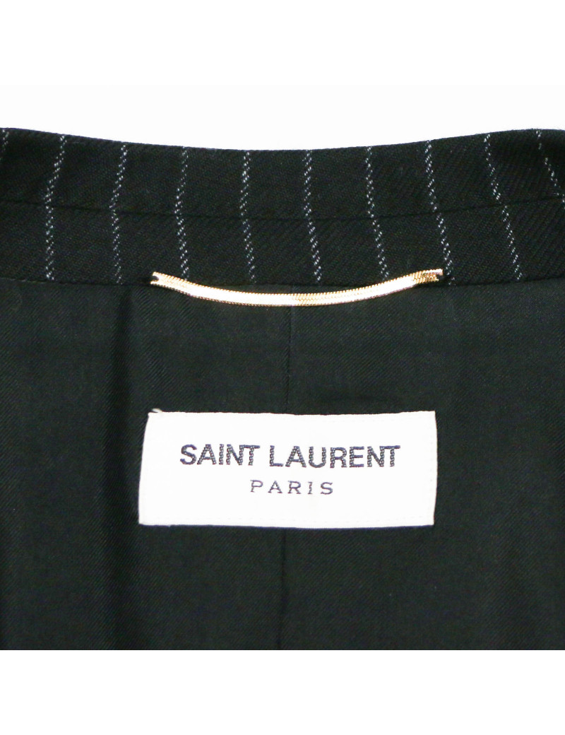 Veste sans manche SAINT LAURENT noir rayée blanc