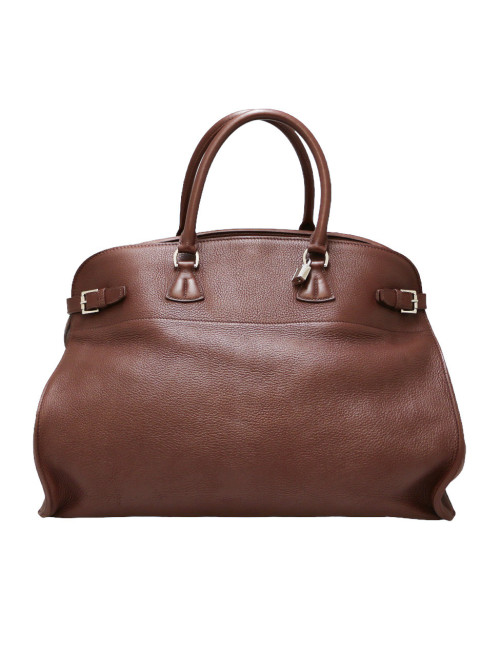 Sac weekend HERMES taurillon clémence marron