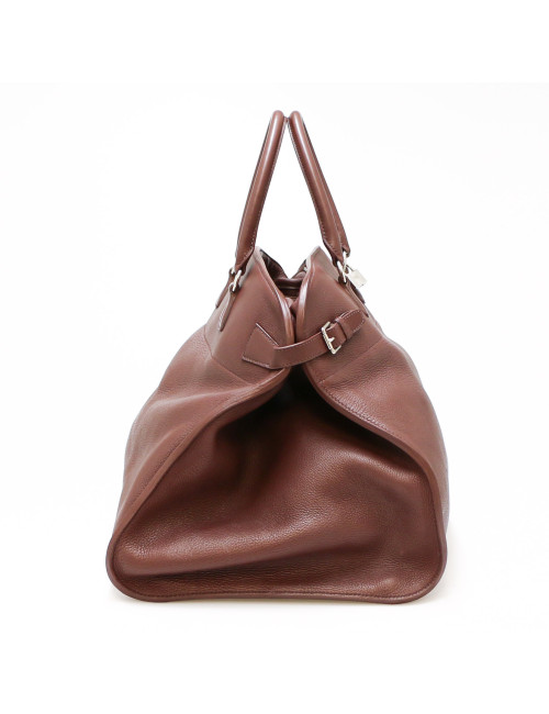 Sac weekend HERMES taurillon clémence marron