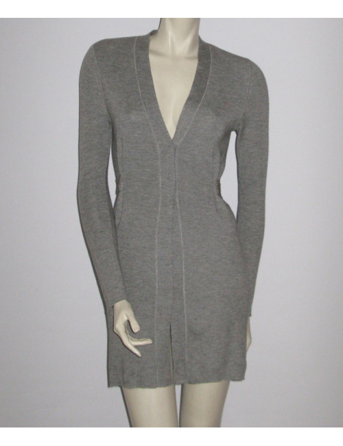 Gilet long BRUNELLO CUCINELLI gris en cachemire