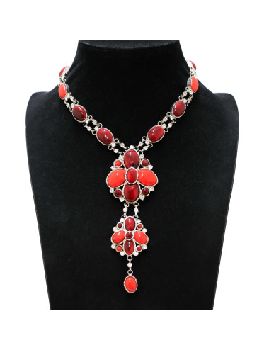 Collier cravate MARGUERITE DE VALOIS pâte de verre