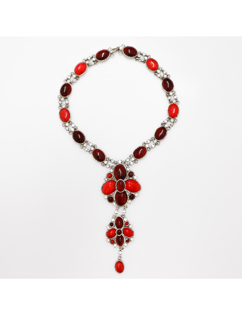 Collier cravate MARGUERITE DE VALOIS pâte de verre 