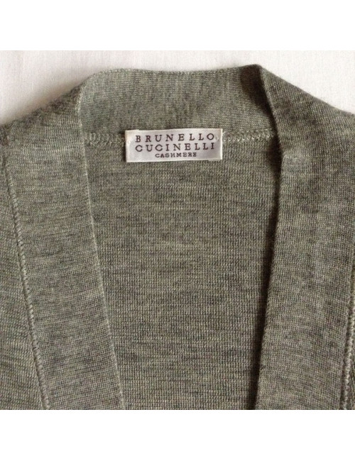 Gilet long BRUNELLO CUCINELLI gris en cachemire
