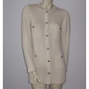 Long vest CHANEL off-white cashmere T38 fr