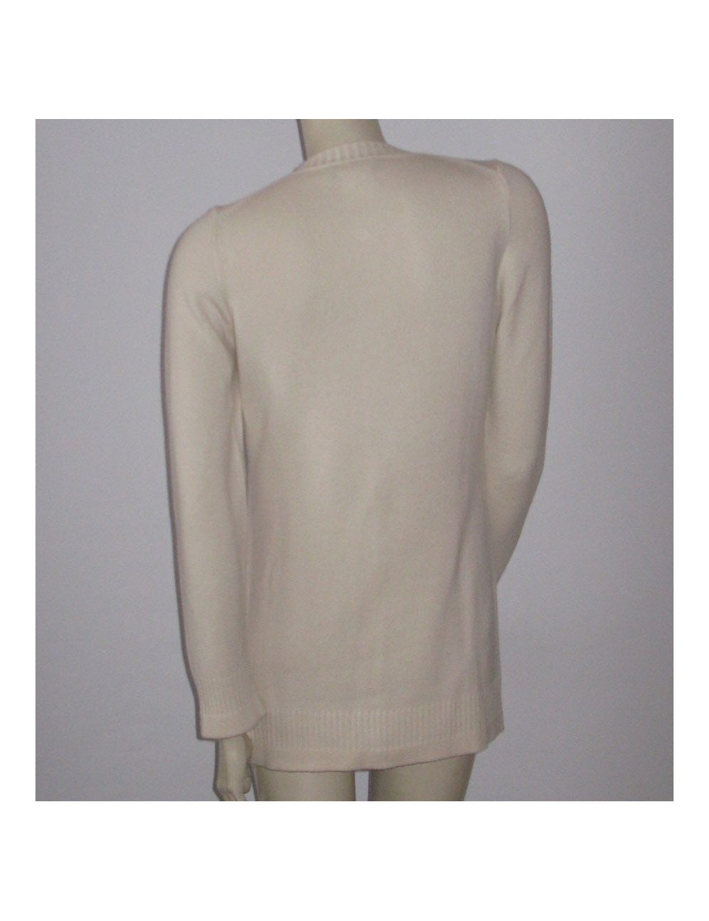 Veste longue  CHANEL écrue cachemire t38 fr