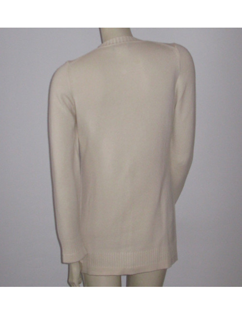 Veste longue  CHANEL écrue cachemire t38 fr