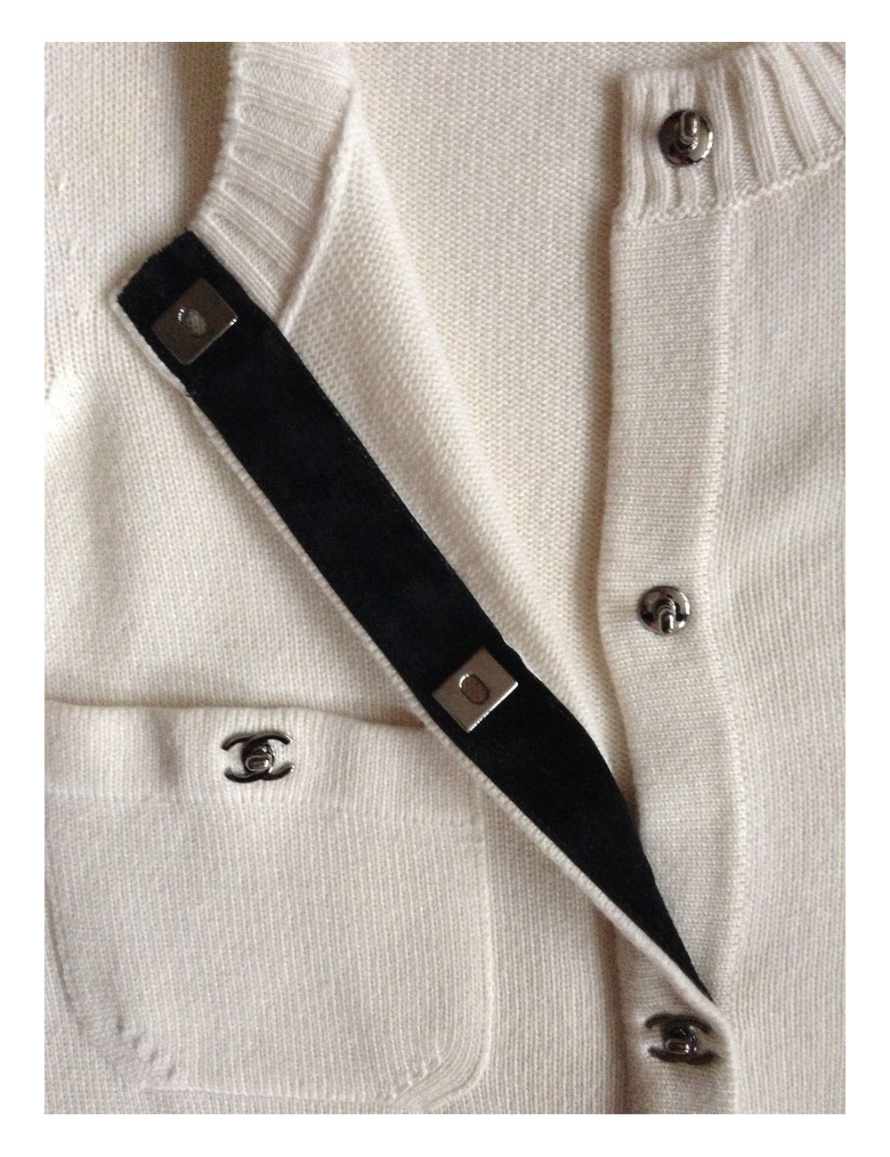 Veste longue  CHANEL écrue cachemire t38 fr